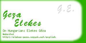 geza elekes business card