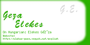 geza elekes business card